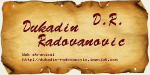 Dukadin Radovanović vizit kartica